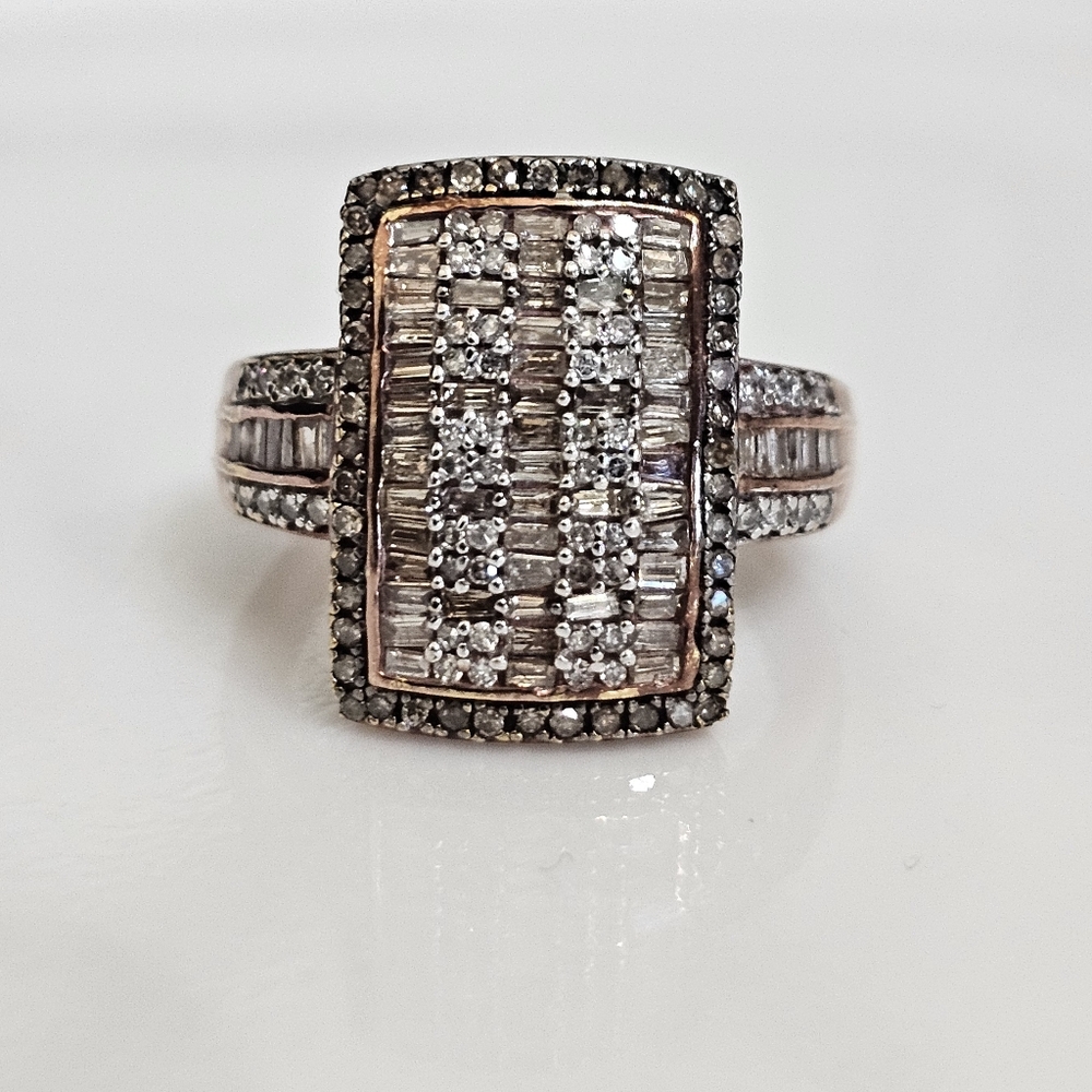 Genuine 1 Carat Diamond Ring Rose Gold Vermeil Size 7!